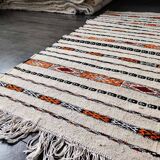 Moroccan ethnic white kilim carpet 70x150 cm