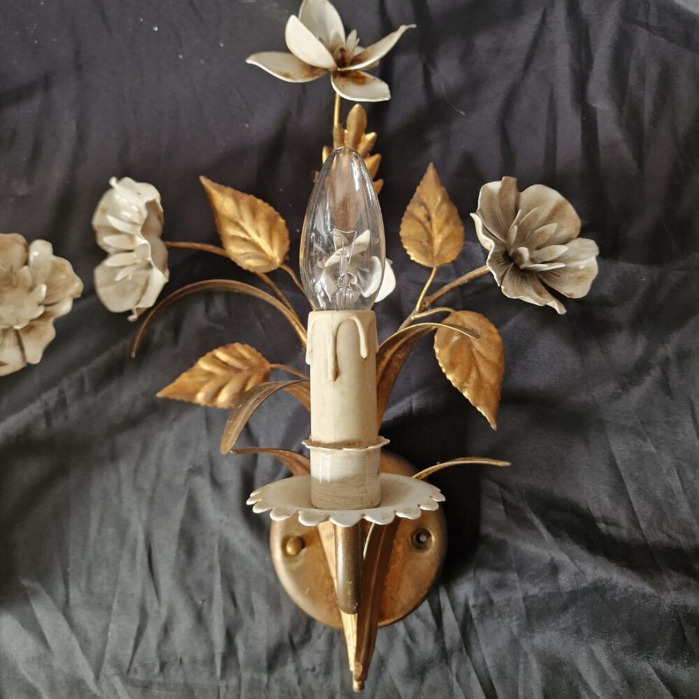 Paire d'appliques florale masca italie