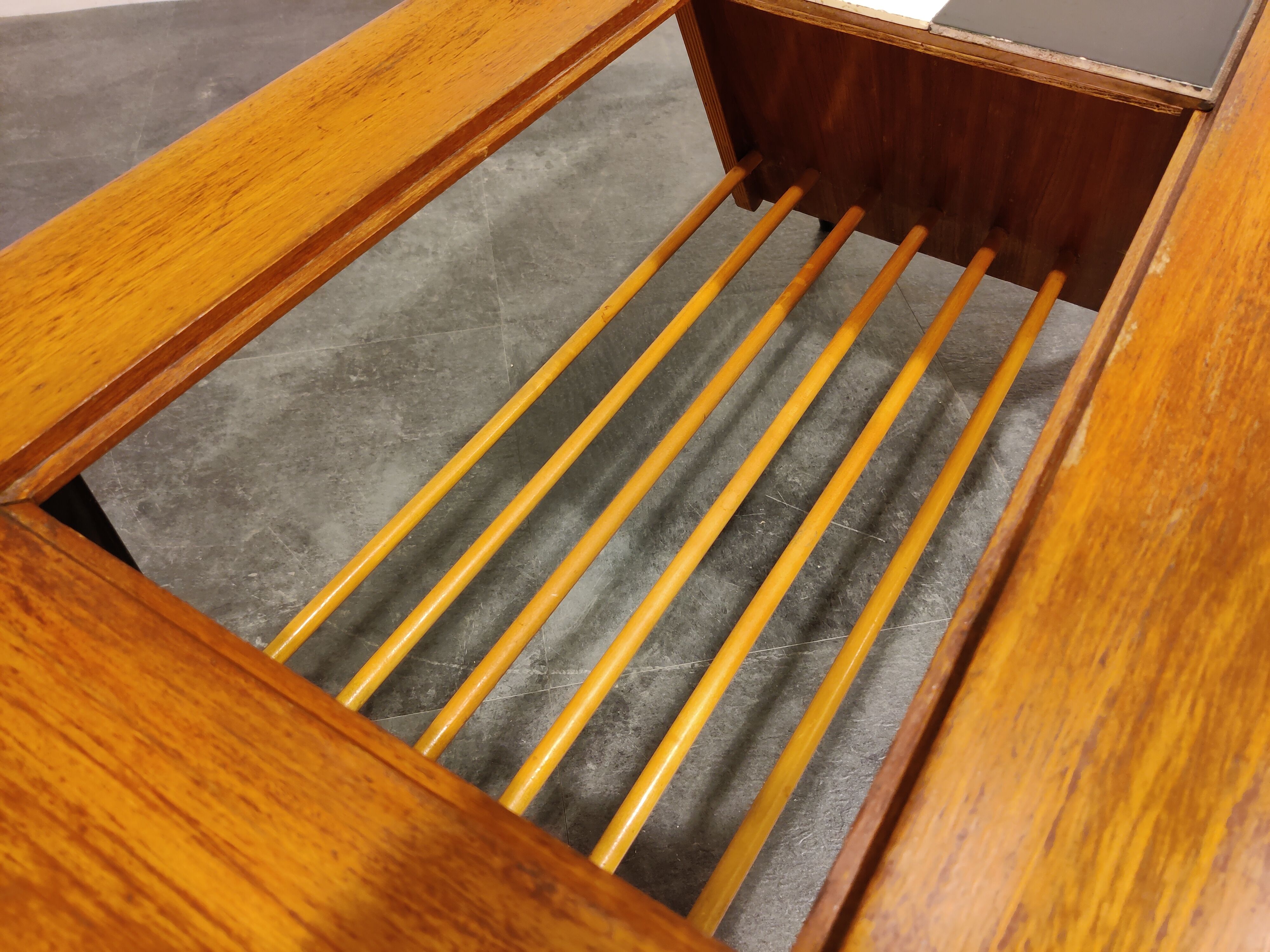 Vintage hidden bar coffee table by Alfred Hendrickx for Belfom, 1950s