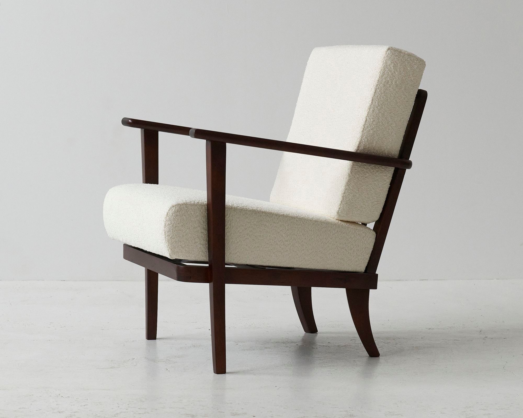 Set of ton boucle armchairs 60's