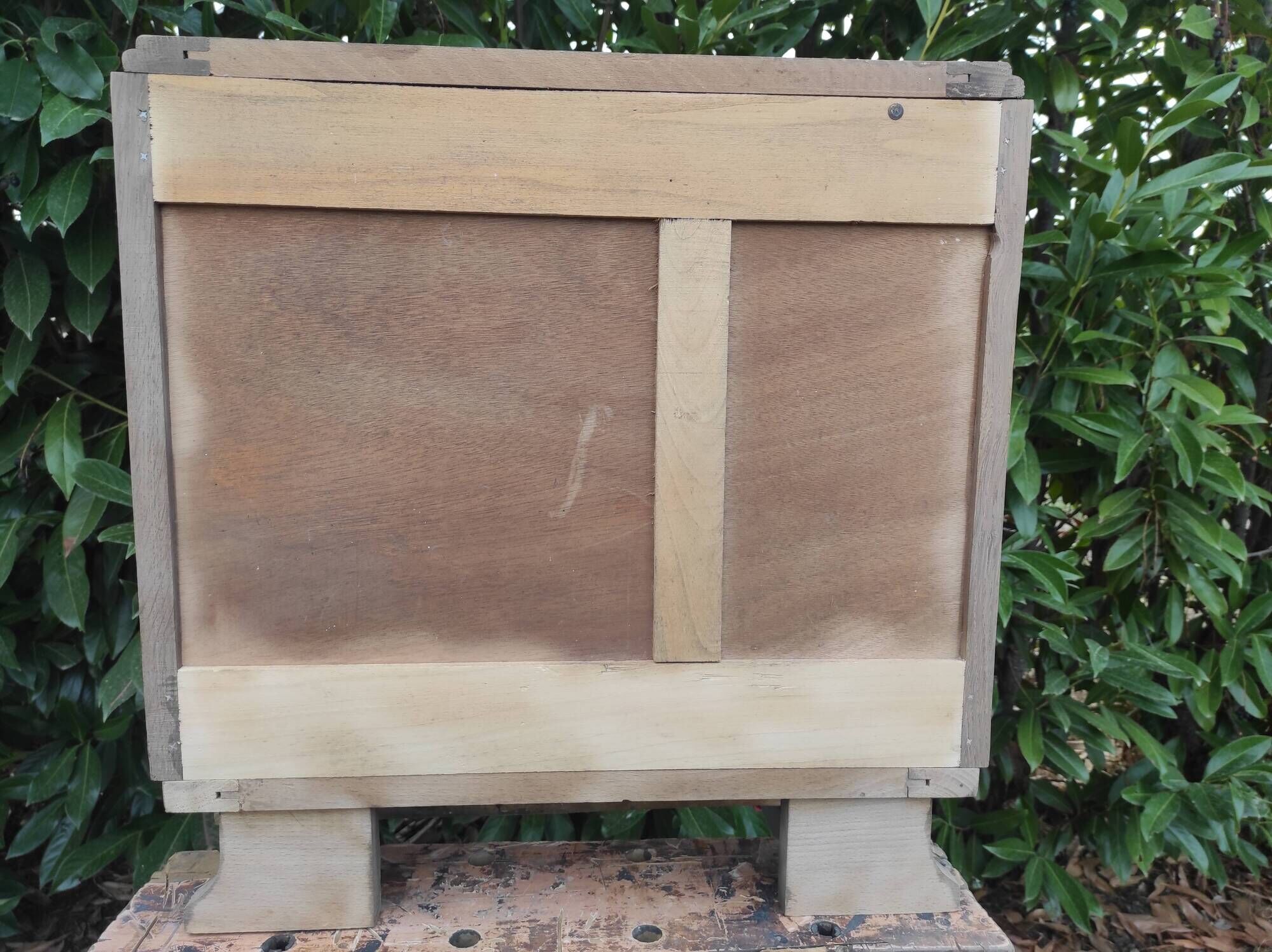 Small auxiliary sandblasted piece of furniture
