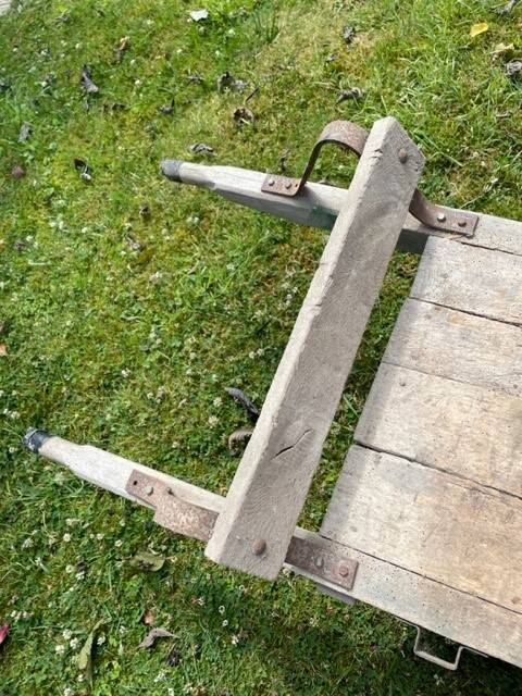 Old wooden wheelbarrow