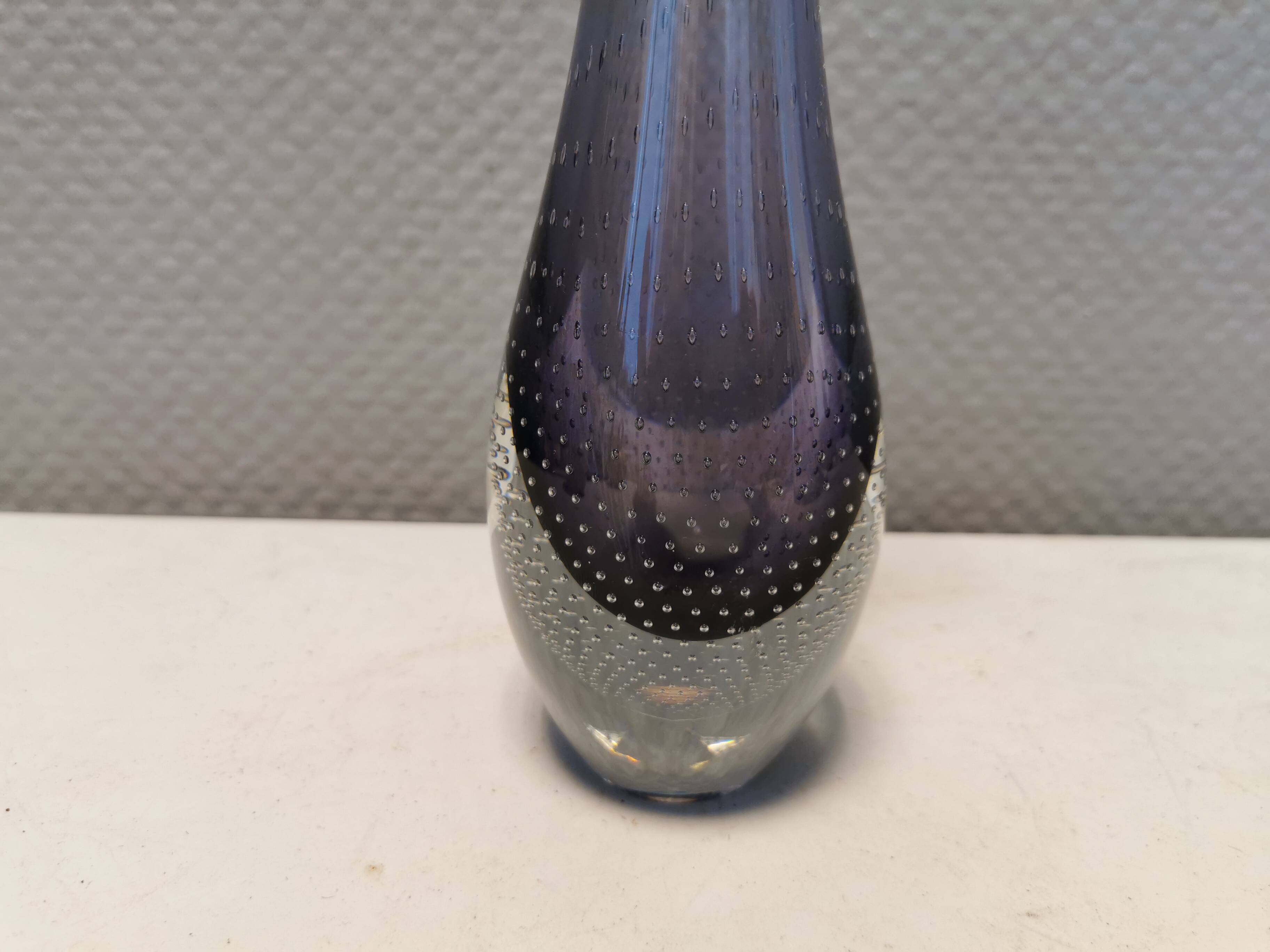 Purple/transperent Beak vase in mouth-blown glass of high quality. Danish design