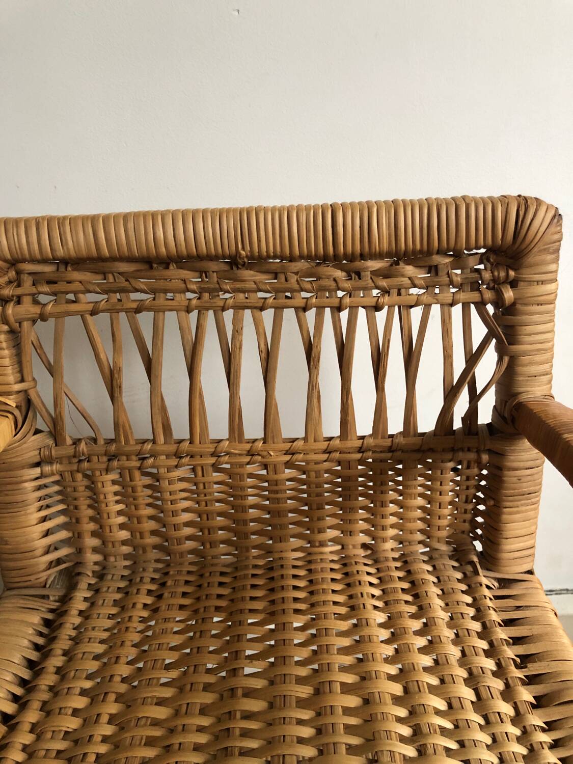 Vintage rattan children's armchair