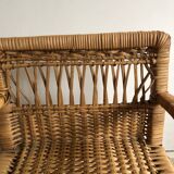 Vintage rattan children's armchair