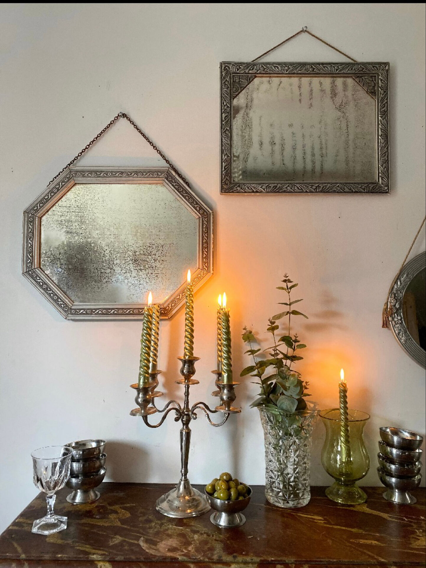 Octagonal vanity mirror 1950