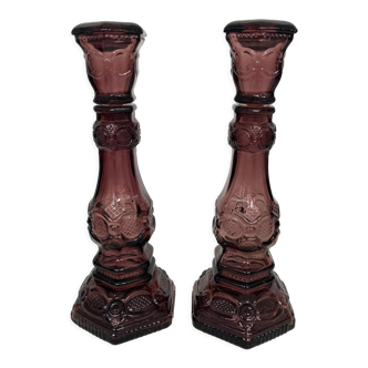 Pair perfume bottles glass candle holders