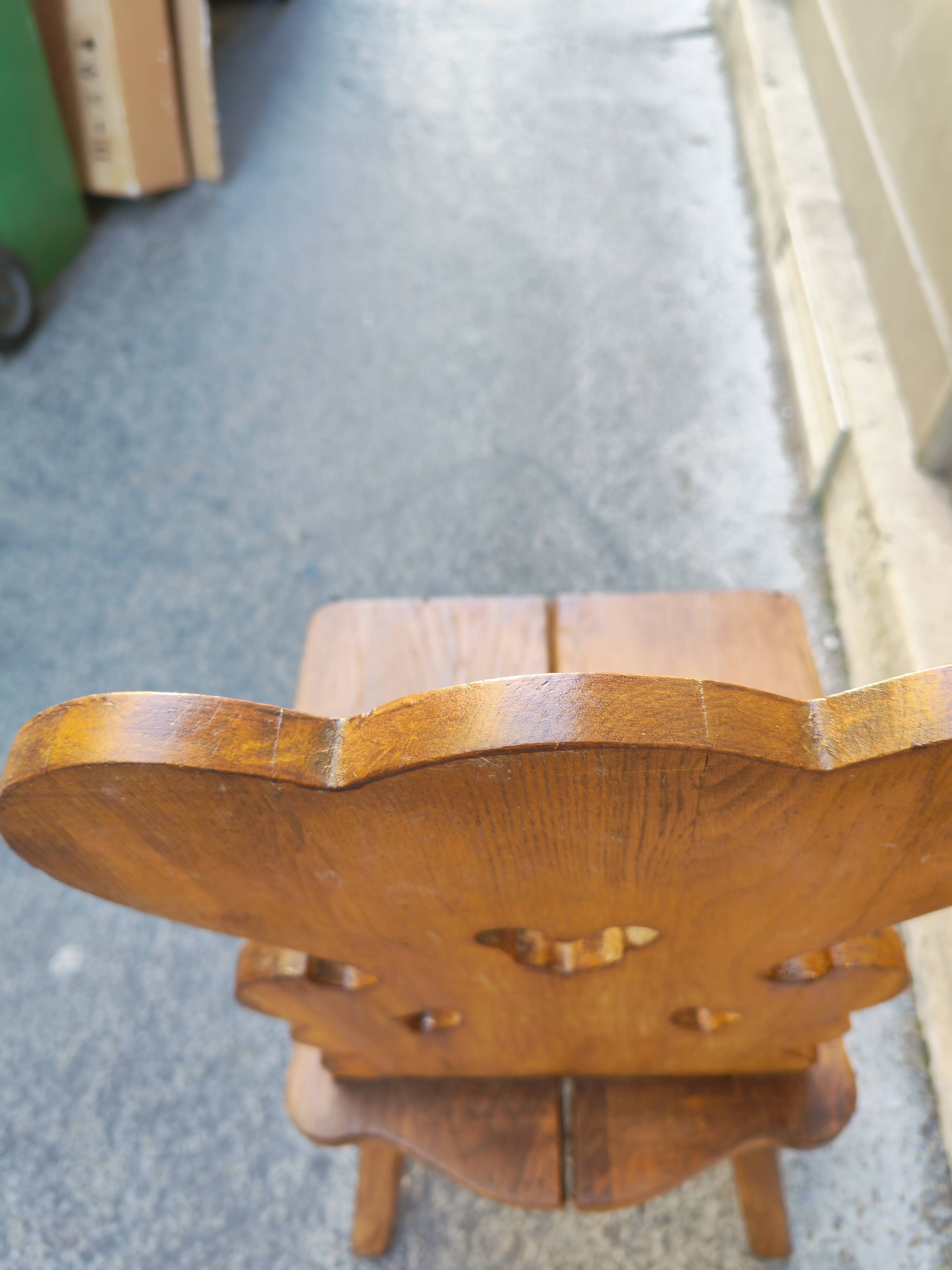 1960s solid wood folk chair