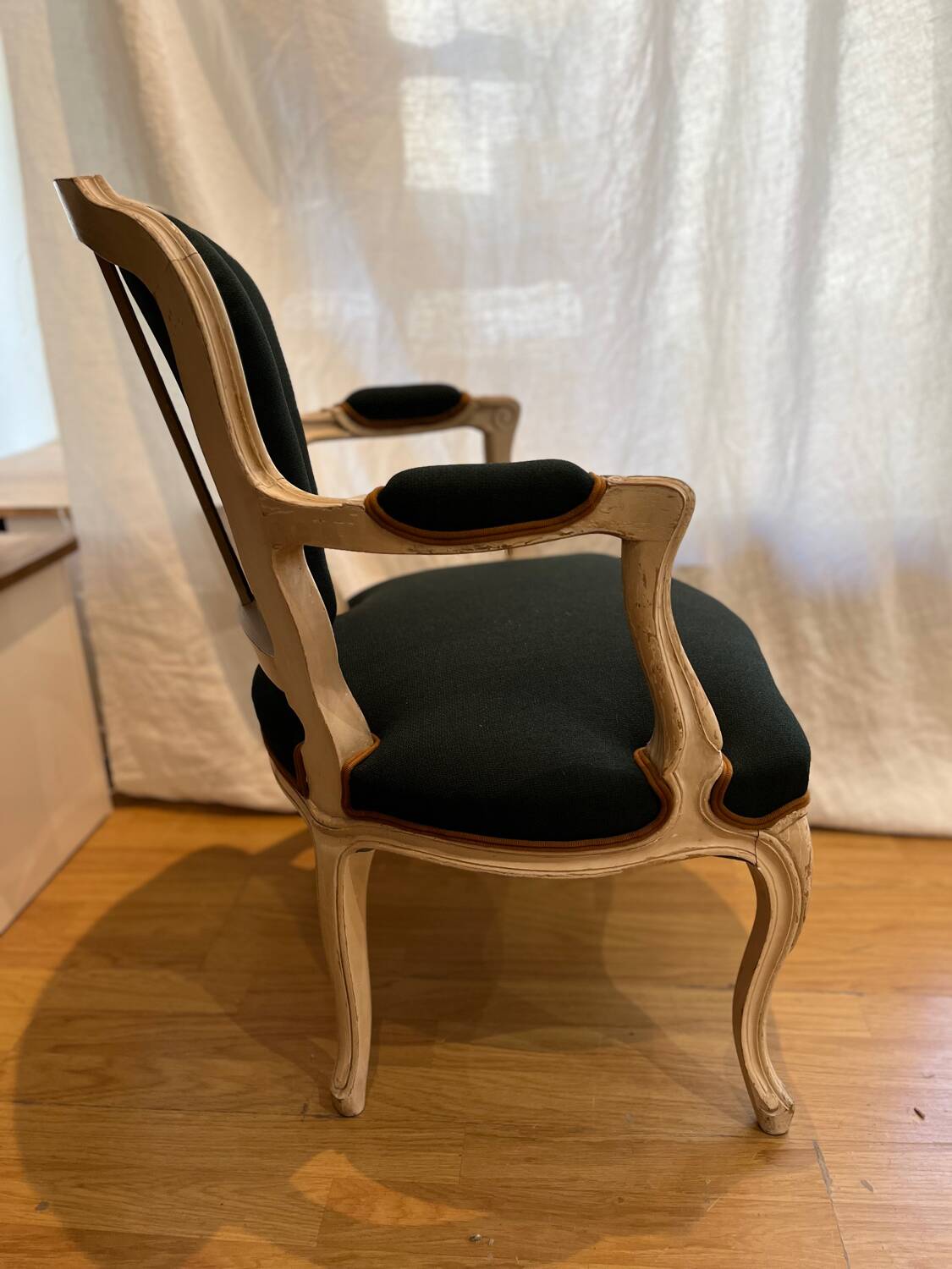 Pair of cabriolet armchairs