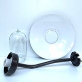 Wall lamp COL de Cygne in cast steel, fully restored 1920 1930