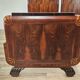 Pair of Art Decò single beds in mahogany and pink maple, 1940