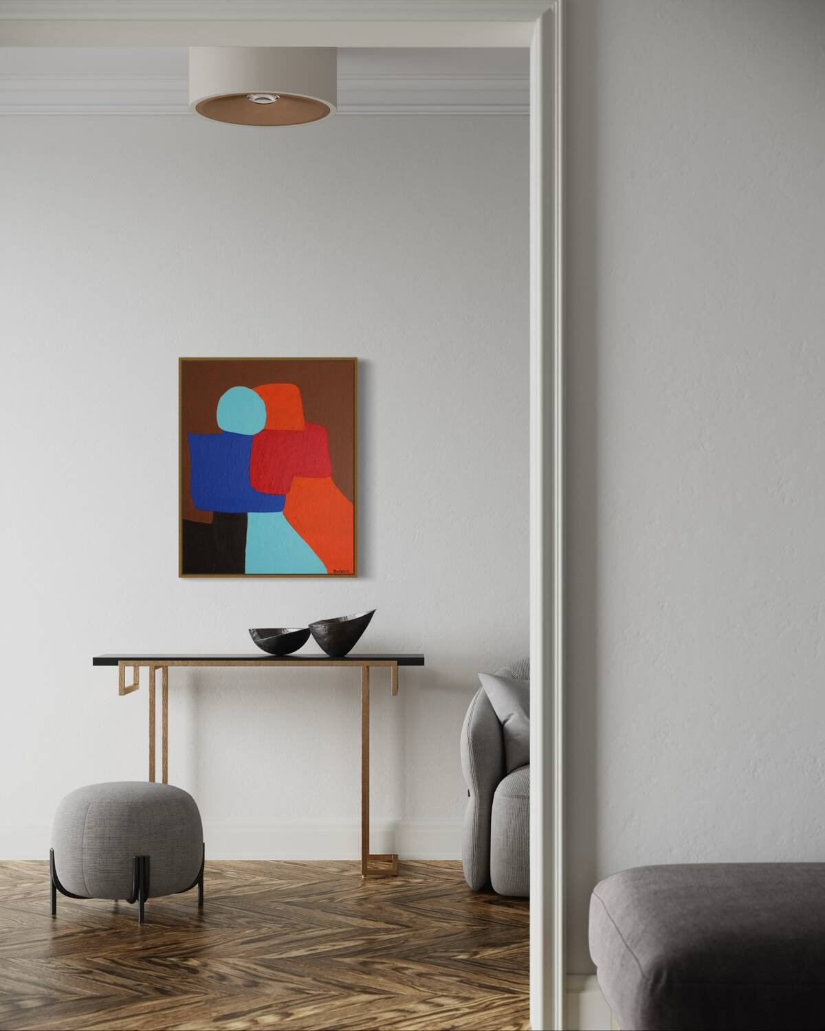 A hug original painting on stretched canvas 65x54cm