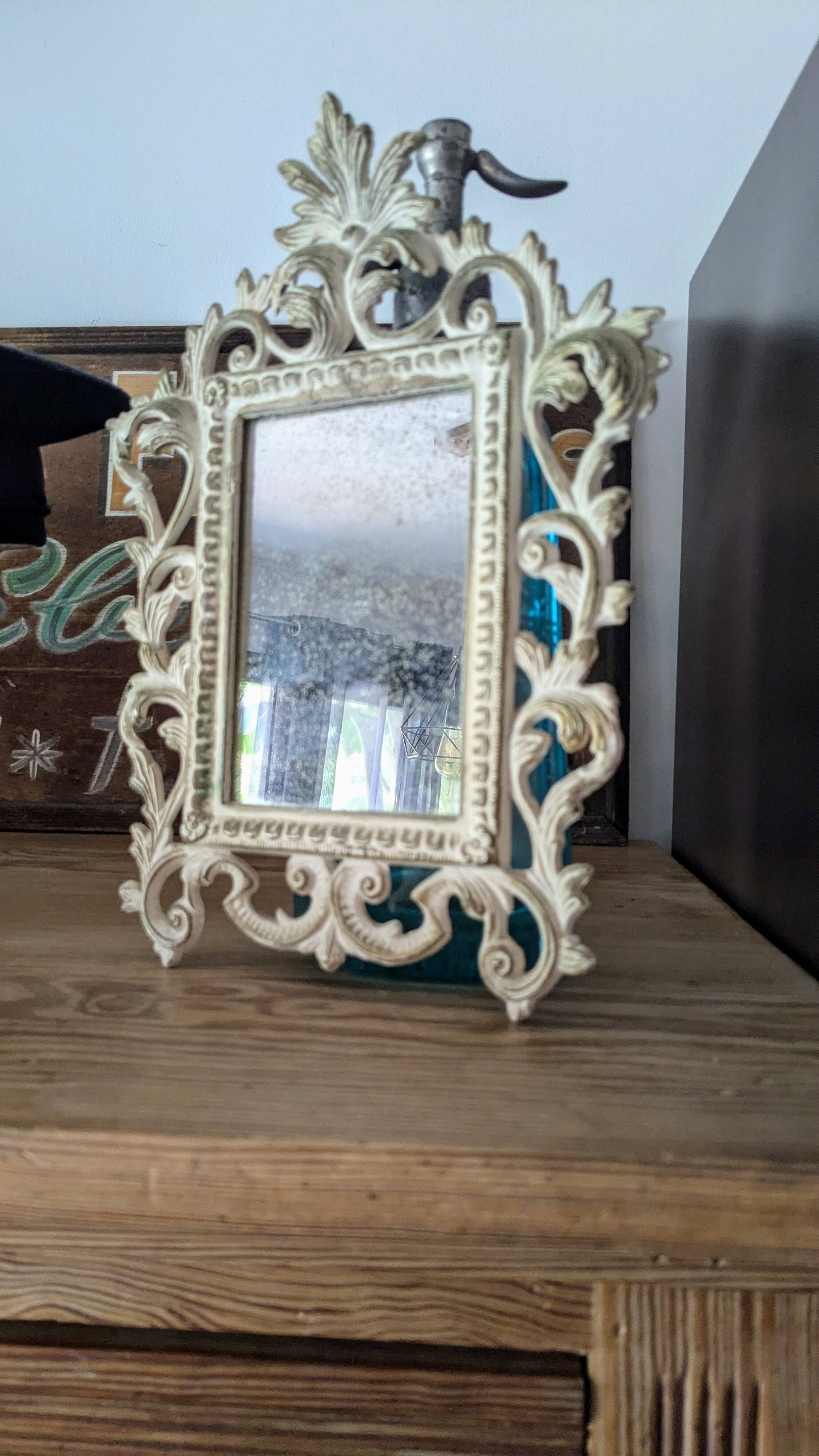 Roberta Wood Baroque Mirror Cimena Torino Italy 29x21 cm