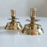 Pair of gilded brass candlesticks