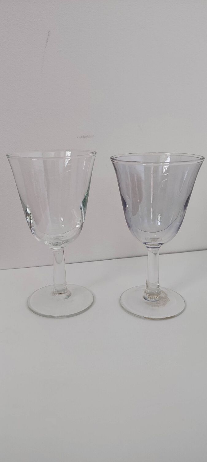 Antique coloured foot glasses