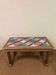 Reimagined wooden coffee table - coloured geometric top