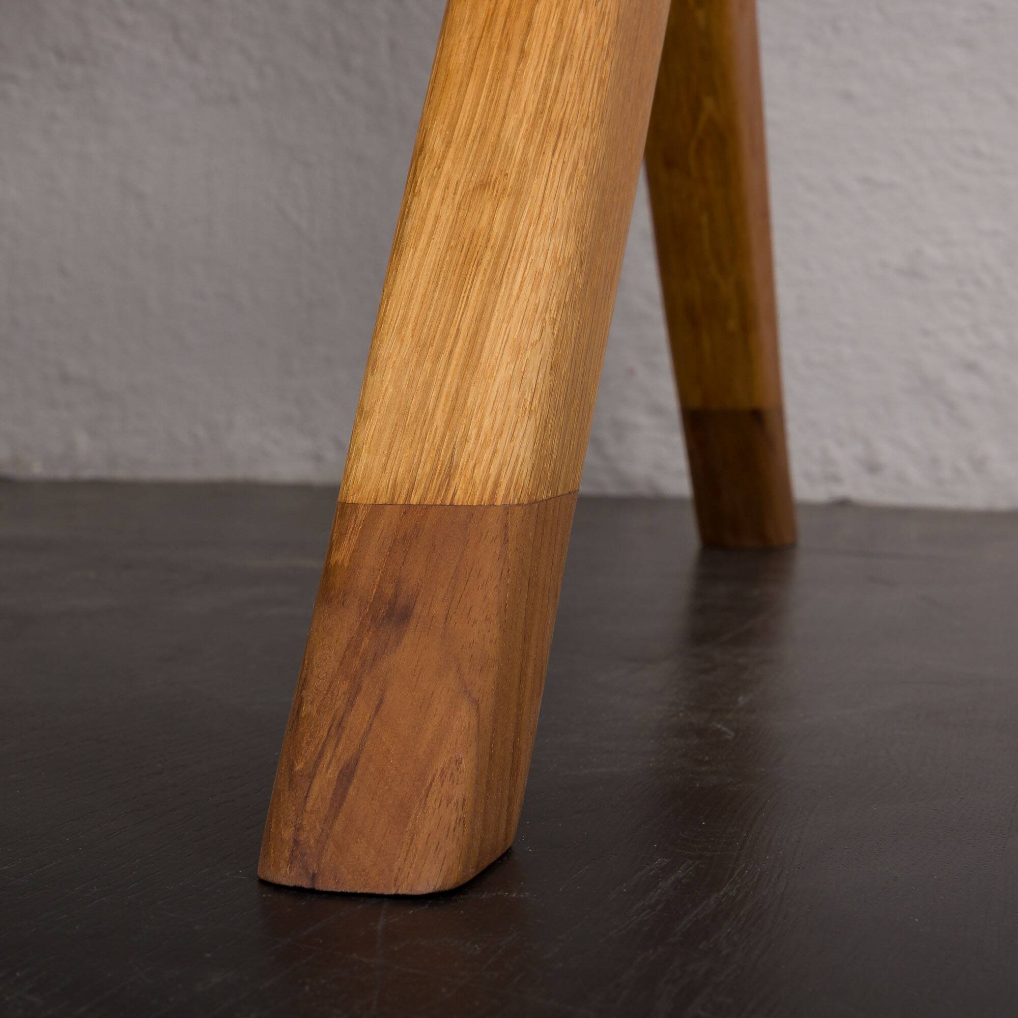 Teak and oak double-sided desk with X-shaped legs