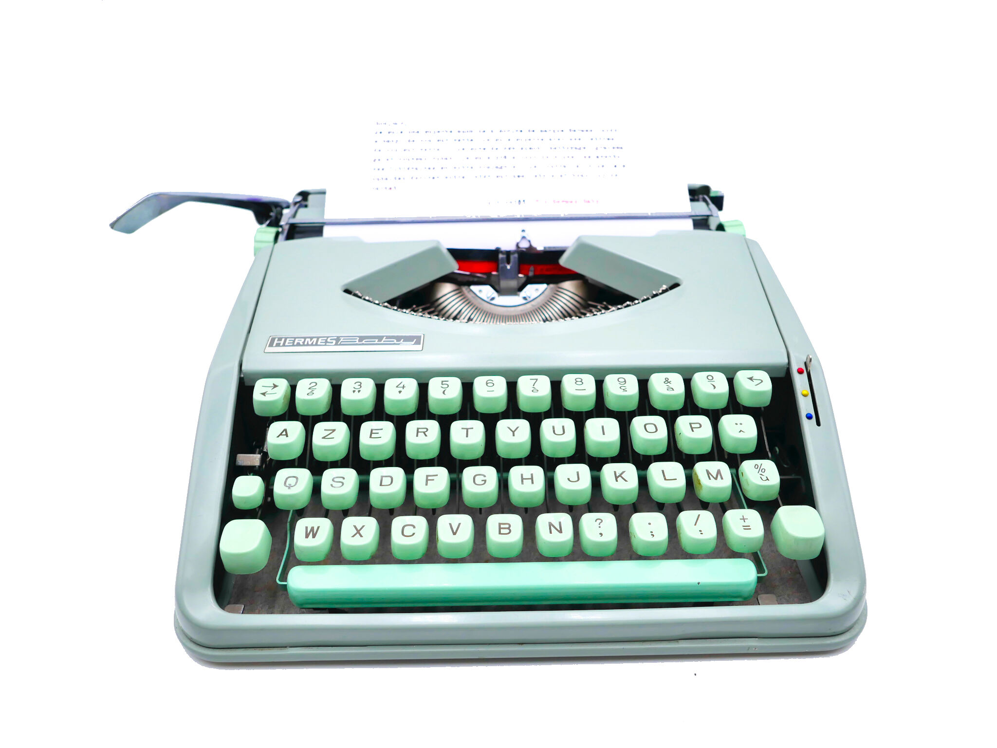 Green lime leaf typewriter hermes