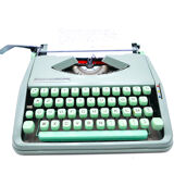 Green lime leaf typewriter hermes