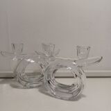 Pair of crystal candle holders from Vannes Le Chatel