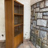 1950 oak glazed bookcase Émile SEIGNEUR