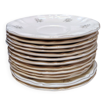 Sarreguemines 12 dessert plates model Flowers of France