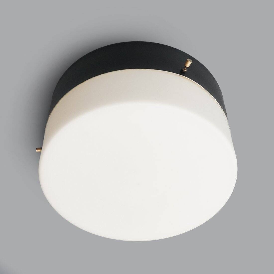 Vintage Opaline Glass Chandelier, 1950s