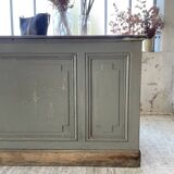 XXL walnut trade counter with multiple drawers