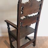 Set of an armchair and a pair of chairs in Italian Renaissance walnut