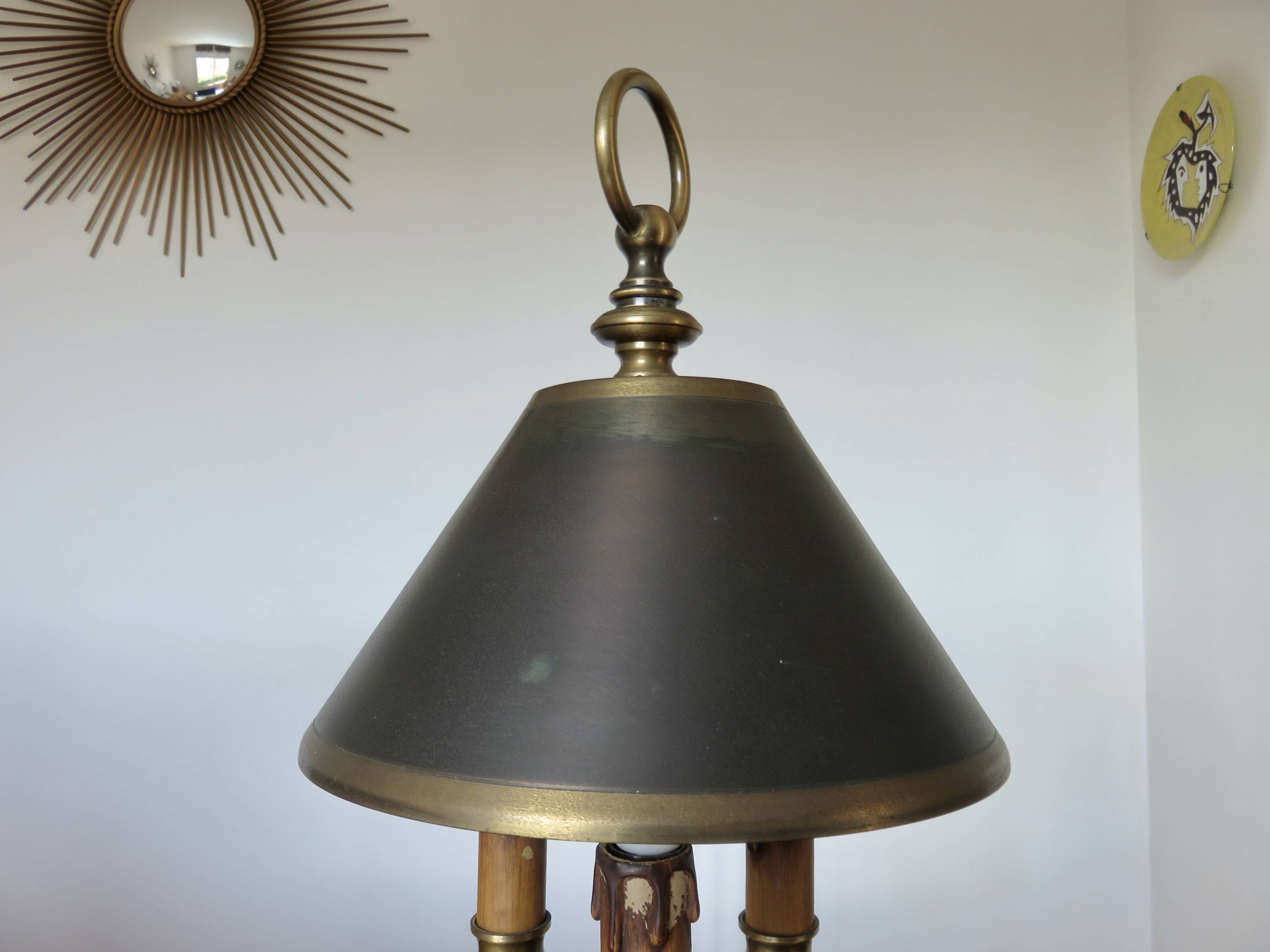 Bronze hot water bottle lamp with 3 lights