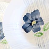 Set of 4 Digoin soup plates, Valentin pattern, French vintage, rustic, country