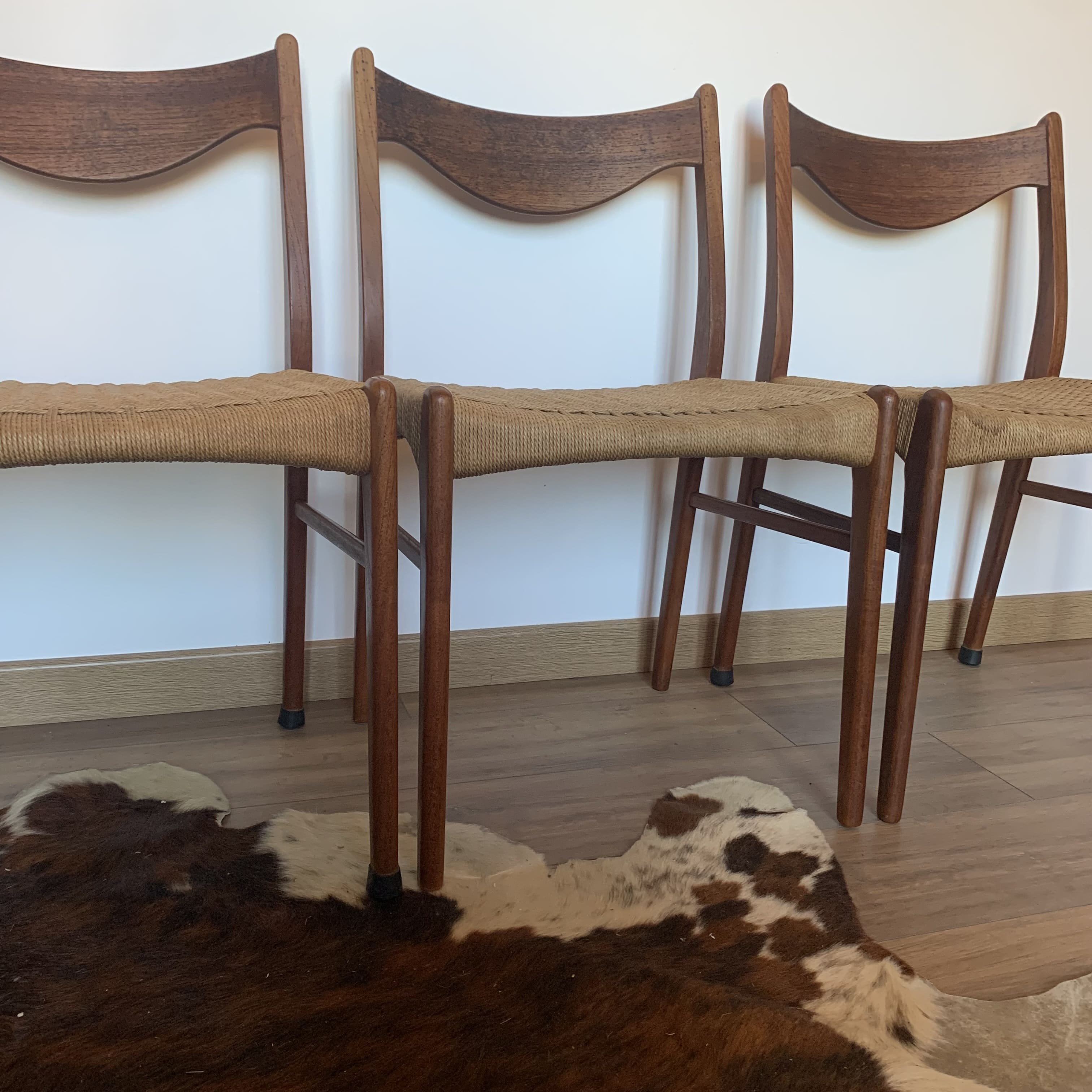 Set of 4 chairs by Arne Wahl Iversen for Glyngøre Stolefabrik 1960s