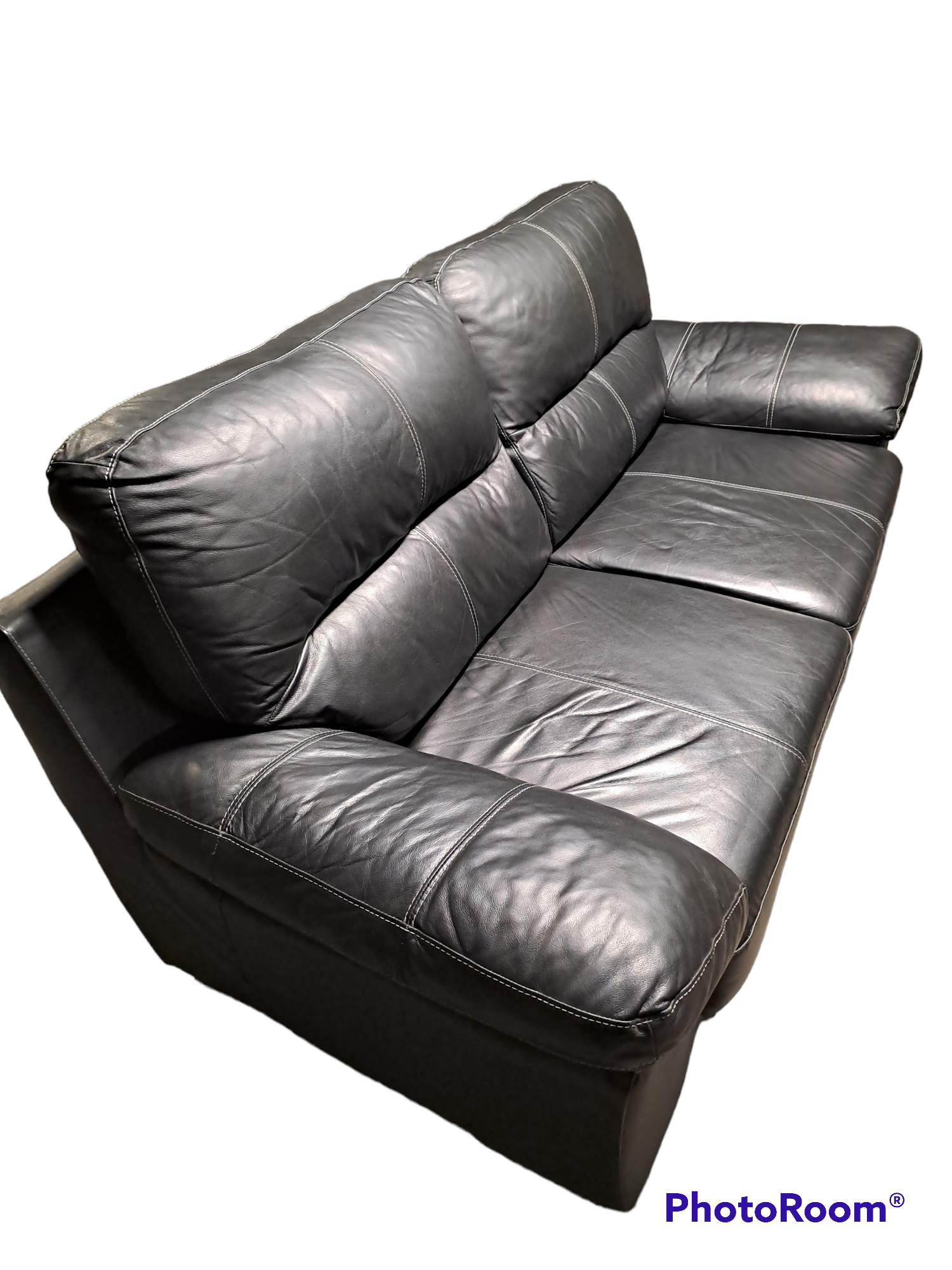 Canape cuir noir victoria
