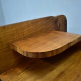 1930s Art Deco nightstands in walnut finish, Czechoslovakia