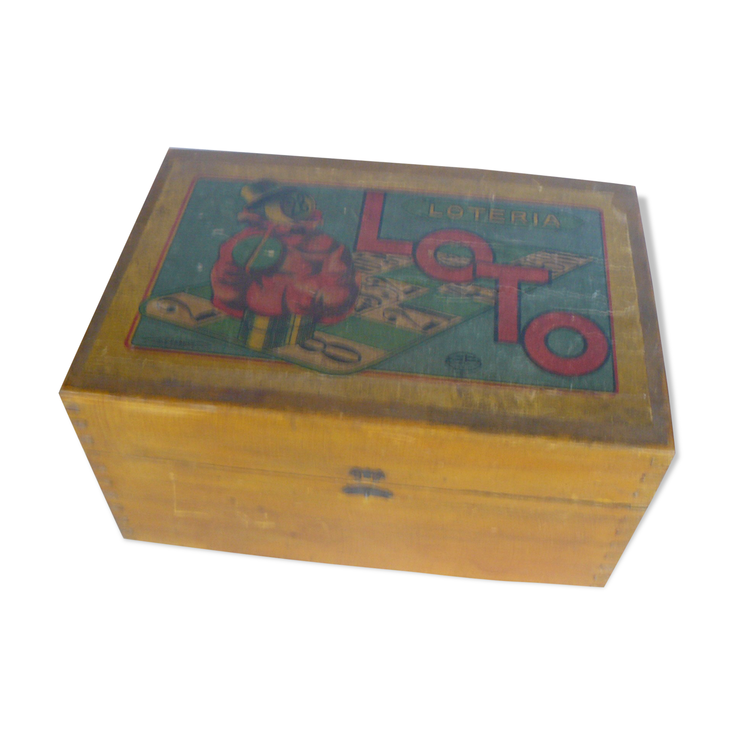 Old wooden lotto box