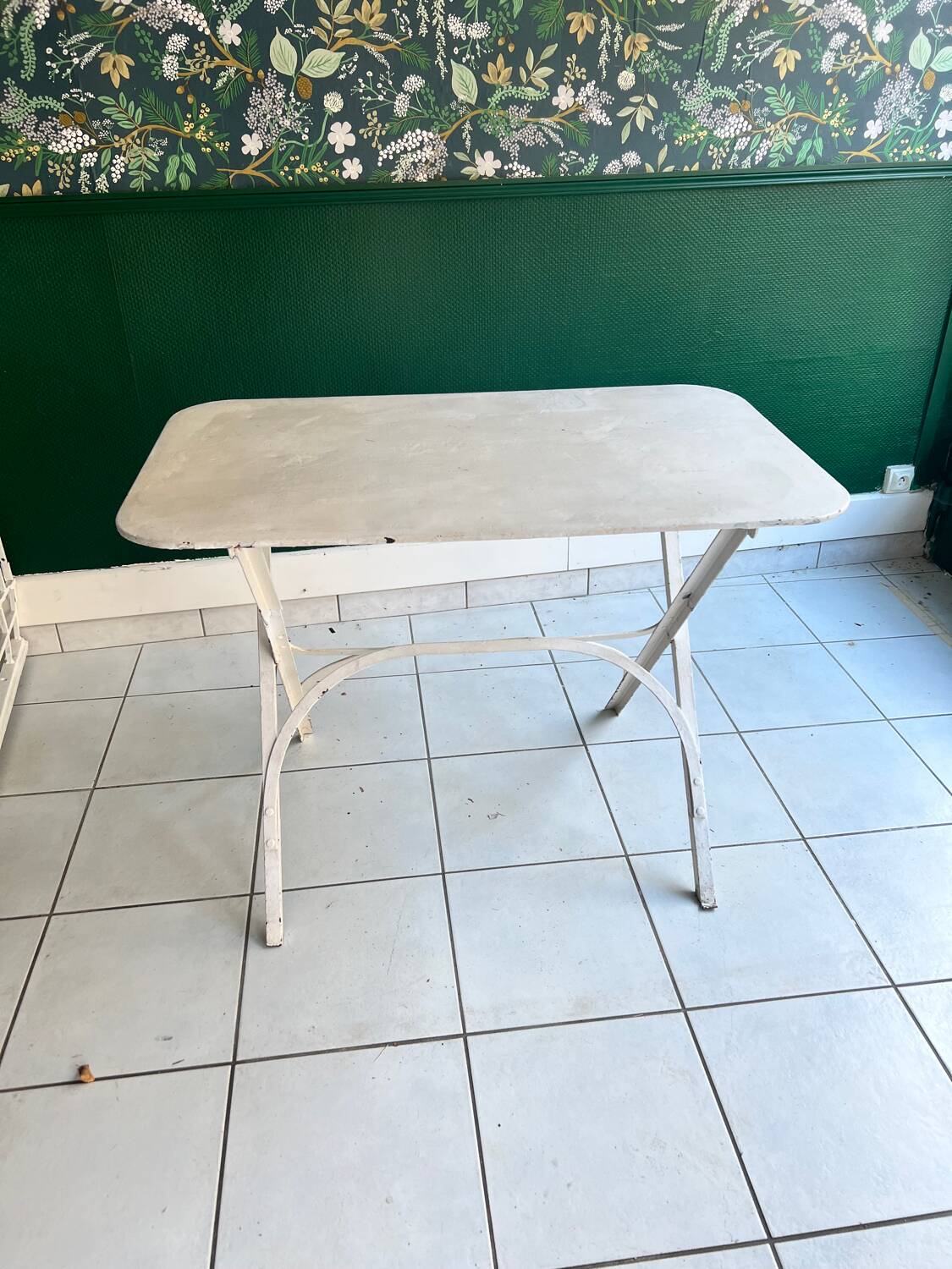 Wrought iron folding garden table