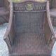 Set de 3 fauteuils en rotin des années 70