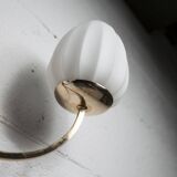 Pair of 1960 opaline and brass wall lights from Italy