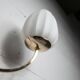 Pair of 1960 opaline and brass wall lights from Italy