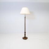 Organic whirlwind floor lamp in stained birch, Art Deco, Sweden, 1940s.