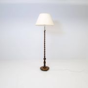 Organic whirlwind floor lamp in stained birch, Art Deco, Sweden, 1940s.