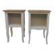 Pair of bedside tables, Elle and Lui, re-enchanted end tables in beige.