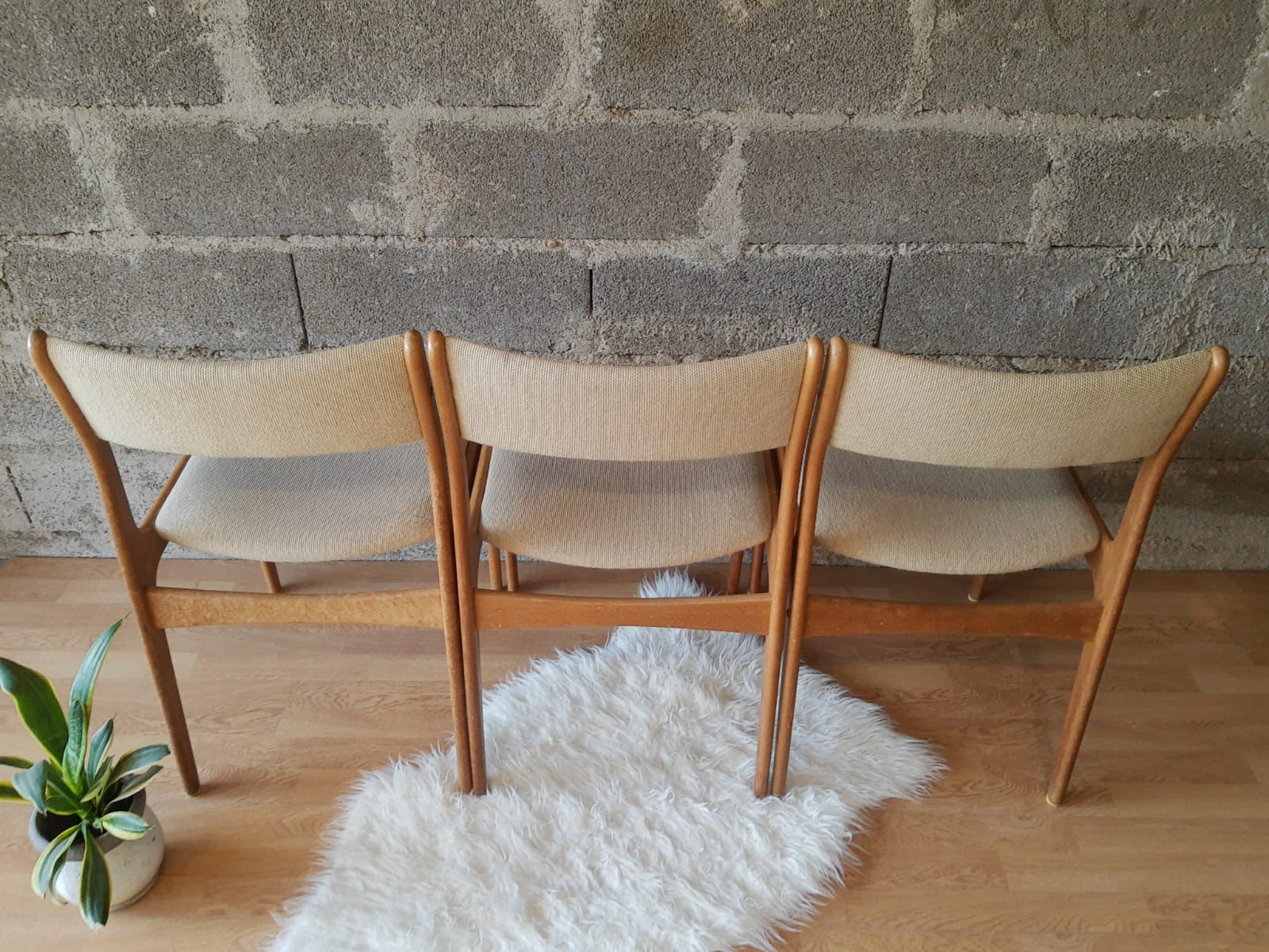 Set of 3 Danish Scandinavian chairs Uldum Mobelfabrik 7171
