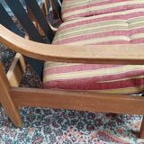 Vintage oak 2 seater bench and footrest