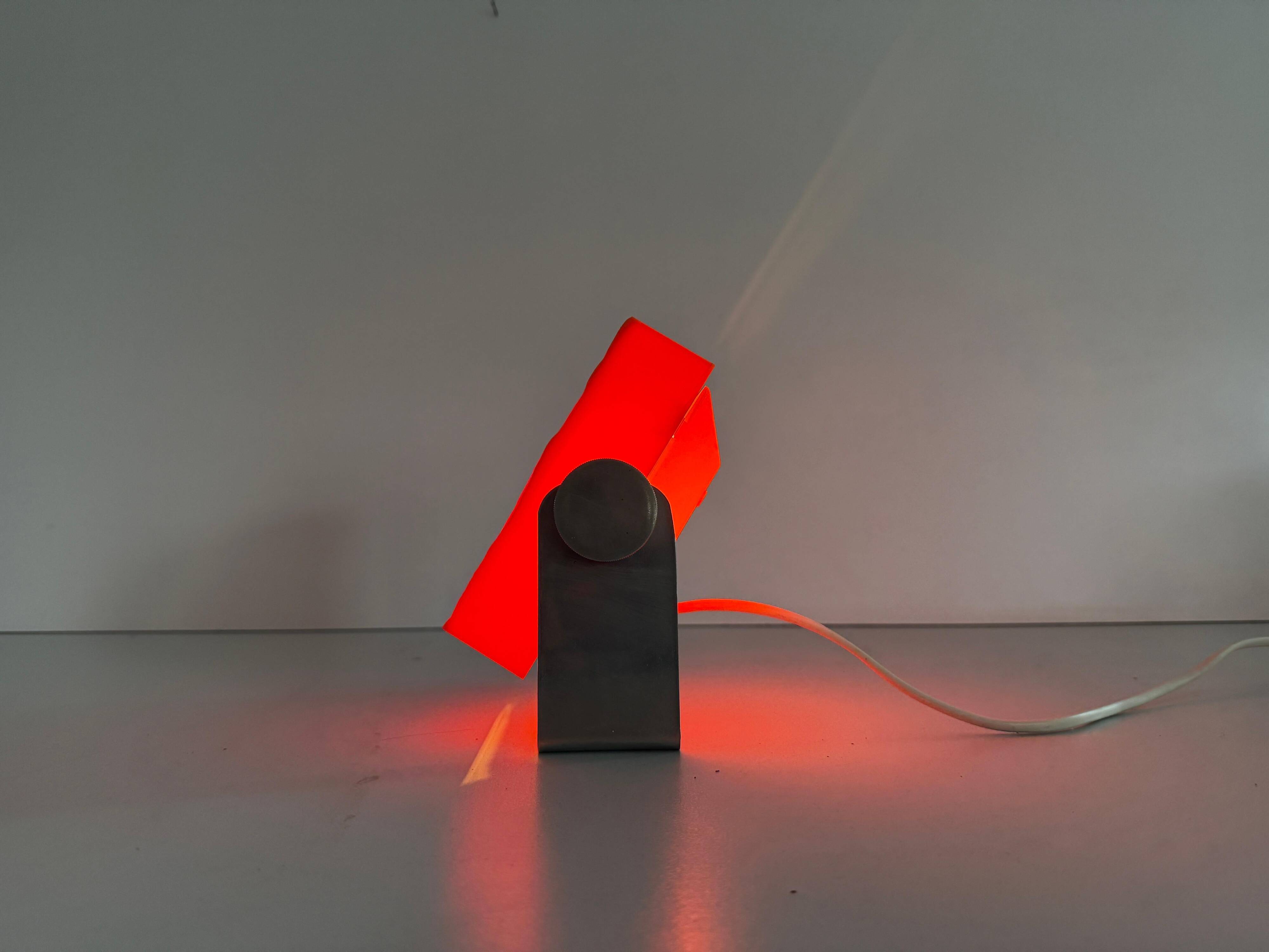 Orange Pop Art ambient night lamp in plexiglass by Uwe Mersch Design, 1970s, Germany.