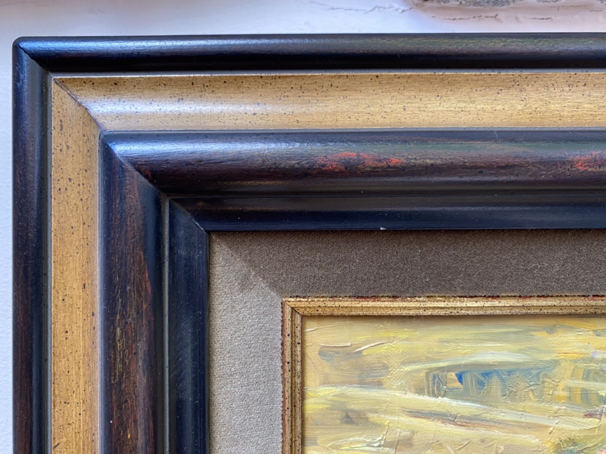 Ancient painting, Still Life with Flowers and Cartel Pendulum, signed, 20th century