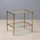 Vintage coffee table in brass and glass, 1970s.