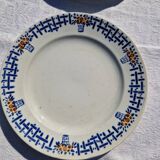 Set of 4 old dessert plates, Earthenware, Ironstone, Sté Amand