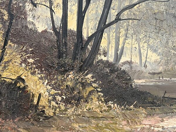 Ancien tableau huile sur toile de Riondet