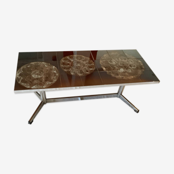 Table basse vintage rectangulaire céramique